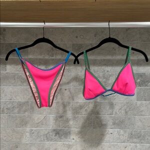 PacSun Pink and Blue Bikini Set